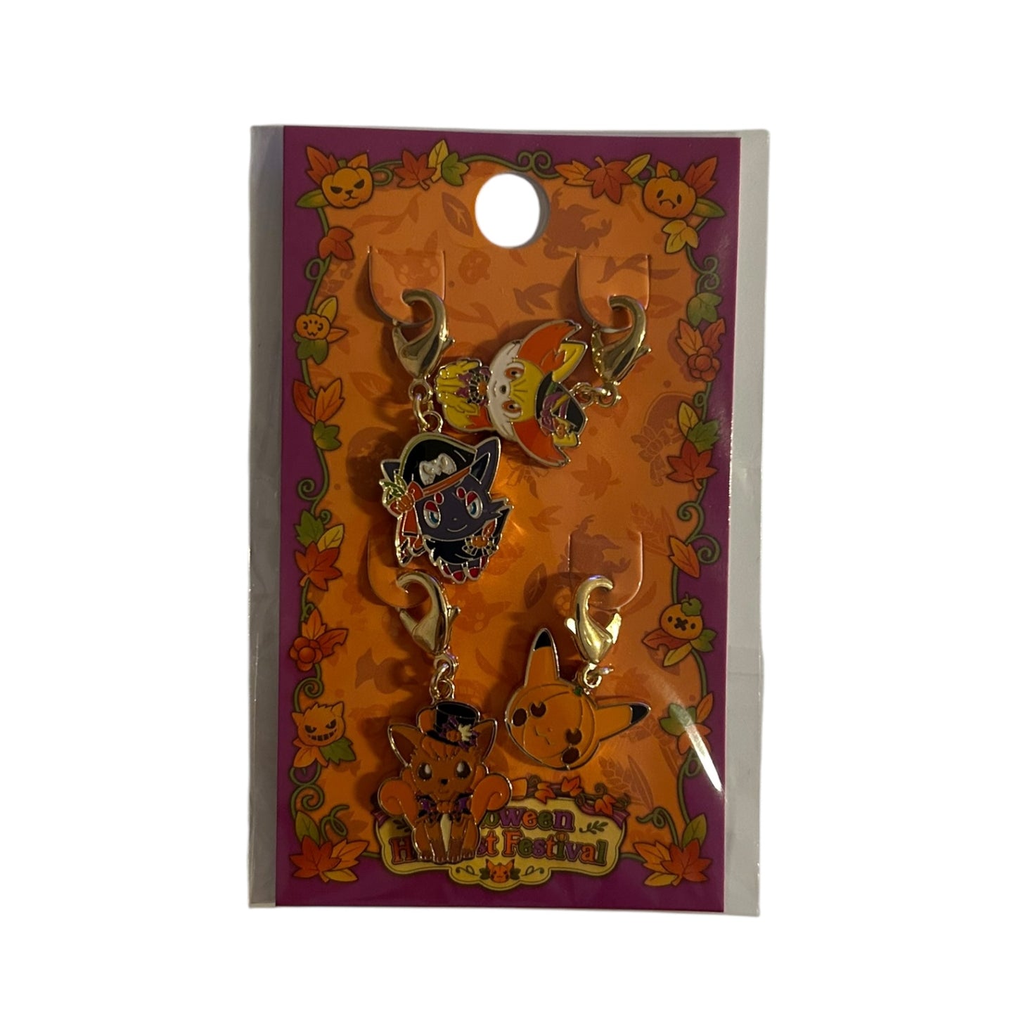 Pokemon - Halloween Harvest Festival 2022 - Anhänger Set: Vulpix-Fynx-Zorua-Pikachu