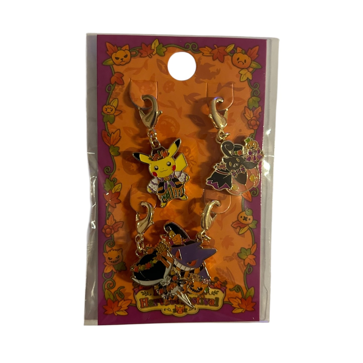 Pokemon - Halloween Harvest Festival 2022 - Anhänger Set: Pikachu-Gengar-Irrlicht-Coronospa